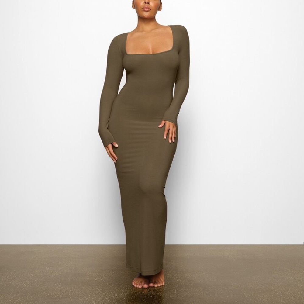 NWT Skims Soft Lounge Long Sleeve Dress, Size XS